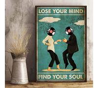 Inga Poster en métal « Lose Your Mind Find Your Soul » - Décoration murale - 20,3 x 30,5 cm