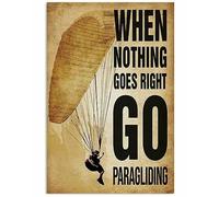 Inga Poster en métal Parapente Nothing Goes Right 20,3 x 30,5 cm