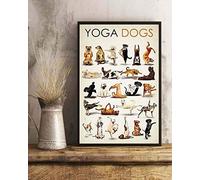 Inga Poster en métal représentant un chien yoga 20,3 x 30,5 cm