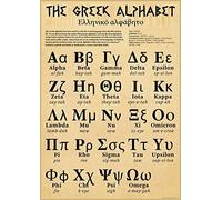 Inga Poster en papier avec alphabet grec ancien - Décoration murale en métal - 20,3 x 30,5 cm - Pour salle à manger