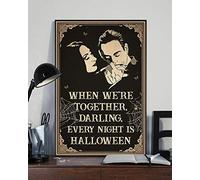Inga Poster familial The Addams - Mari et épouse - Poster Gomez Addams Morticia Addams - Affiche humoristique en métal - 20,3 x 30,5 cm