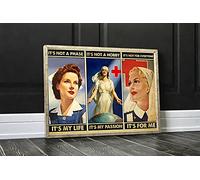 Inga Poster horizontal pour infirmière - Affiche vintage en métal - 20,3 x 30,5 cm