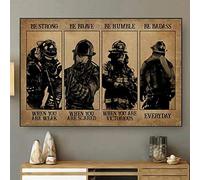 Inga Poster horizontal « Strong When You Are Firefighter » - Décoration murale - Cadeau pour pompier - 20,3 x 30,5 cm