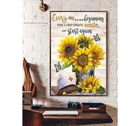 Inga Poster infirmière Wallnurse Tournesol 2020 Cadeau humoristique en métal 20,3 x 30,5 cm