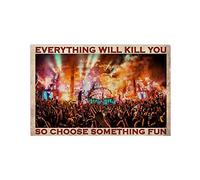 Inga Poster mural vintage en métal de Tomorrowland Festival Choose Something Fun 20,3 x 30,5 cm