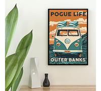 Inga Poster Pogue Life Outer Banks - Cadeau idéal pour hippie - Affiche vintage en métal - 20,3 x 30,5 cm