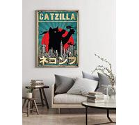 Inga Postercatzilla Poster de chat japonais en métal 20,3 x 30,5 cm