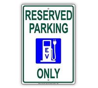 Inga Reserved Parking Ev Electrical Vehicle Only Station de Recharge avec Avertissement de Mise en Garde et Avertissement en métal Vintage 8 x 12 Pouces