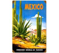 Inga Retro Plaque en métal Vintage Mexique Touristique, publicité de Voyage, décoration Murale en métal 20 x 30 cm