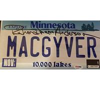 Inga Richard Dean Anderson Macgyver Plaque d'immatriculation dédicacée Psa/ADN Coa 2 15,2 x 30,5 cm