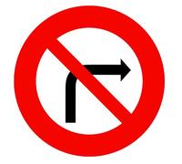 Inga Road Signs Panneau en métal Inscription No Right Turn 30,5 x 30,5 cm