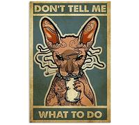 Inga Sphynx Plaque en métal avec inscription « Cat Don't Tell Me What To Do » 20,3 x 30,5 cm