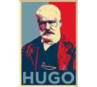 Inga Victor Hugo Poster mural en métal avec inscription « Hope », poète français, mouvement romantique « Les Misérables » pour chambre à coucher, café, magasin, 20,3 x 30,5 cm