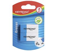 INGBAGS KEYROAD Multi-Purpose Eraser for Pencils and Ballpoint Pens/Pack of 2 Blisters/Colour: Blue/White/Ideal for School and Office/Made of Soft Material