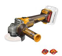 Ingco Cagli21154 Disqueuse d'angle à batterie sans fil 115 mm 20 v 3 vitesses Moteur Brushless Corps seulement