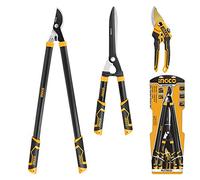 Ingco Hlt76033 Sécateur d'élagage, taille-haies, lot de 3 pièces professionnelles pour part, jardinage, jardin