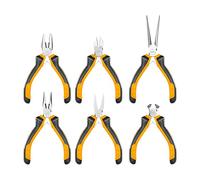 INGCO Jeu de 6 Pièces Mini Pinces avec Prise Souple, Pinces à Bijoux, Acier à Haute Teneur en Carbone, Pince Trousse Outils de Fabrication de Bijoux HMPS06115