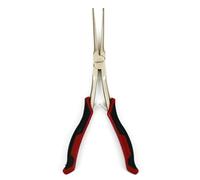 INGDAUM® Mini-pinces - Coupe-frontale, tenaille, pince à bec droit & coudé, pince coupante, pince plate longue - Acier carbone forgé, 55-65 HRC (Pince à becs fins longs nickelée)