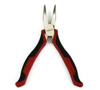 INGDAUM® Mini-pinces - Coupe-frontale, tenaille, pince à bec droit & coudé, pince coupante, pince plate longue - Acier carbone forgé, 55-65 HRC (Pince à becs fins courbes nickelée)