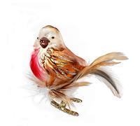 Inge Glas - Décoration d'arbre de Noël - Oiseau - Rouge-gorge - 7 cm - Verre soufflé à la bouche