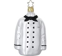 Inge Glas Décoration de sapin de Noël en verre avec veste de cuisine française Blanc Hauteur 9,5 cm