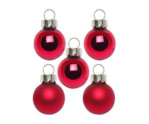 Inge Glas Magic Lot de 25 mini boules de Noël 2 cm | Petites boules de Noël dans une boîte en carton (sang de bœuf | Rouge brillant mat)