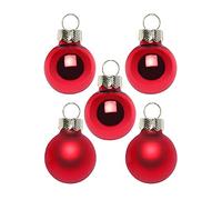 Inge Glas Magic Lot de 25 mini boules de Noël de 2 cm dans une boîte en carton (Merry Red - Rouge brillant mat)