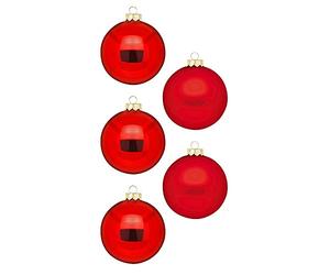 Inge Glas Magic Lot de 36 boules de Noël, petites, 4 cm, rouge merry, rouge mat/brillant