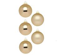 Inge Glas Magic Lot de 36 petites boules de Noël, 4 cm, en verre, or brocart, or mat/brillant