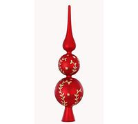 Inge-glas Pointe de sapin de Noël, en rouge traditionnel, 31 cm