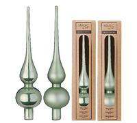 Inge-glas Pointe de sapin de Noël en verre 26 cm x 1 pièce mate ou brillante assortie Vert sauge