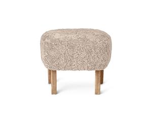 Ingeborg Ottoman Chêne Naturel/Peau de Mouton Clair de Lune