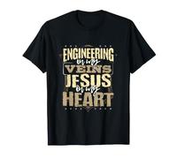 Ingénierie dans Mes veines Jésus dans Mon cœur Ingénieur chrétien T-Shirt