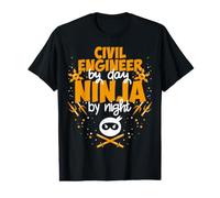 Ingénieur Civil de Jour Ninja de Nuit - Meilleur ingénieur Civil T-Shirt Graphique avec Valeur