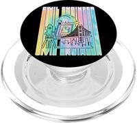 Ingénieur Civil Retro Aquarelle Stripe Vaporwave Engineering PopSockets PopGrip pour MagSafe