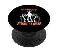 Ingénieur Devops par Day Zombie by Night Fun Halloween Creepy PopSockets PopGrip Adhésif