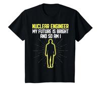 Ingénieur nu ire My Future is Bright Centrale nu ire T-Shirt, Enfant, Noir, 12 Ans