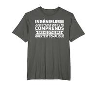 Ingénieur Que tu Parcé Juste ingénieur T-Shirt, Homme Grandes Tailles, Asphalte, 3X Tall