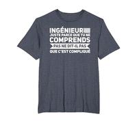 Ingénieur Que tu Parcé Juste ingénieur T-Shirt, Homme Grandes Tailles, Bleu Chiné, 5X Tall