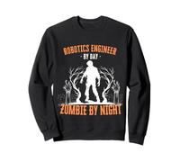 Ingénieur robotique par Jour Zombie la Nuit drôle Halloween Sweatshirt