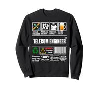 Ingénieur télécom Job Label Skills Sarcasm Coffee Beer Sweatshirt