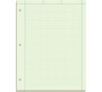 Ingénieurs Calcul Pad, Taille 8¿1/2 X 11, Greentint Papier, 5 X 5 Autorité, 3 Perforations, 200 Feuilles Par Bloc (22¿144)[Z1609]