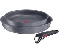 Ingenio Mineralis Eco Set De Poêles Antiadhésives En Aluminium 100% Recyclé, Convient À L'Induction, 3 Pièces, Batterie De Casseroles Avec 2 Poêles Ø 24 Et 28 Cm Et Poignée Amovible