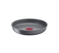 Lagostina Ingenio Mineralis Green Poêle Ø 24 cm, en Aluminium 100% recyclé, pour gaz, Four et Induction avec indicateur de Cuisson, utilisable avec poignée Amovible