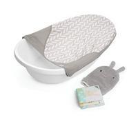Ingenuity 3-en-1 Sylvi Baignoire Bébé, Baignoire Évolutive de la Naissance à Bambin, avec Hamac de Soutien, Gant de Toilette et Livre de Bain, Bouchon de Vidange Facile, 0-24 Mois