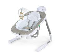 Ingenuity, Anyway Sway Balancelle Portable et Pliable pour Bébé à 5 Vitesses et Multi-Directions avec Vibrations, Sons de la Nature, 0-9 Mois 2,7-9 kg (Ray)