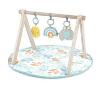 Tapis D'Eveil Sun Valley, Arche De Jeu En Bois - 3 Jouets Amovibles - Pliable