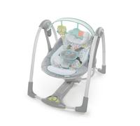 INGENUITY balancelle électrique pliable Swing and Go Hugs & Hoots- Arche avec jouets amovible, 5 vitesses de balancement, mélodies