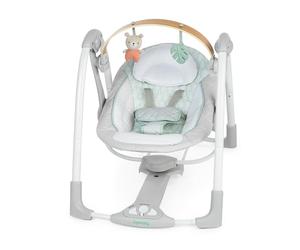 Ingenuity, Balancelle Portable Cozy Spot avec Arc d'Activités en Bois Amovible et Pivotant, 6 Vitesses, pour les 0-9 Mois, Jusqu'à 9 kg