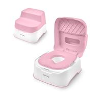 Ingenuity, Prepare to Potty - Système de Pot 3 en 1, Adaptateur, Tabouret, Montage Facile, pour Enfants de 18 Mois et Plus, Rose